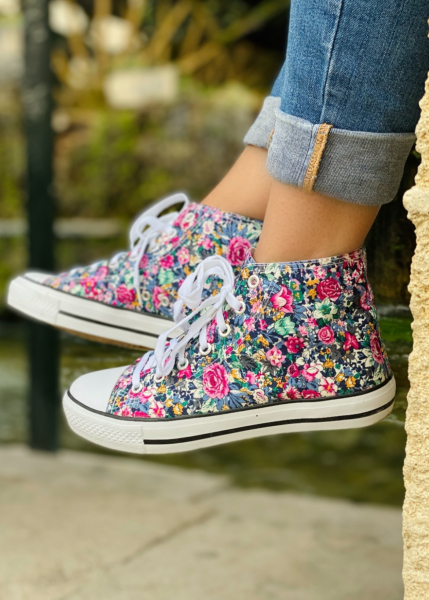 basket femme fleurie