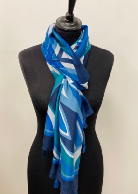 Foulard imprim graphique  pompons 