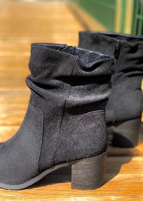 Bottines plissées noir