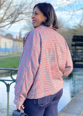 Veste à carreaux Geraldine rouge