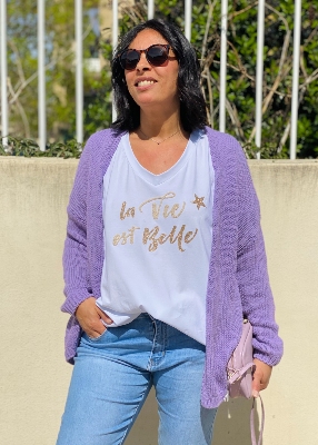 Gilet en maille Lilas 