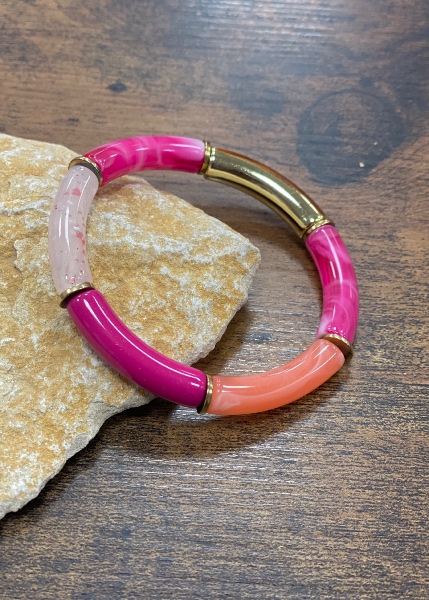 Bracelet petites perles tubes 