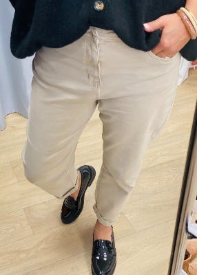 Jean mom Alex beige