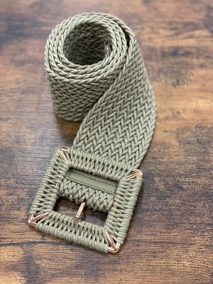 Ceinture unie  boucle carre