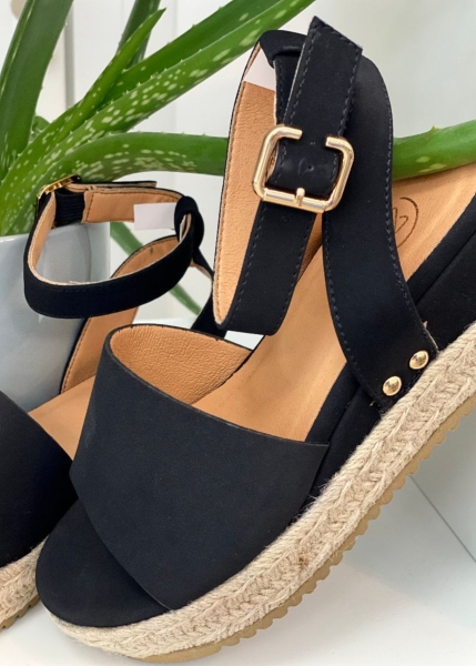 Espadrilles ouvertes, compensées 