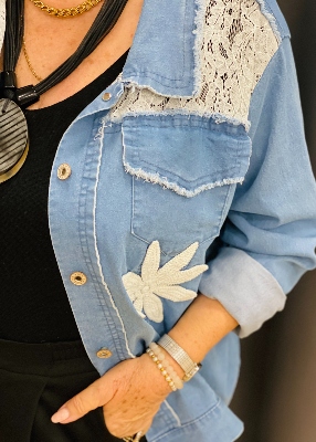 Veste Denim brodée 