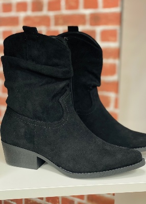 Bottines plissées noir