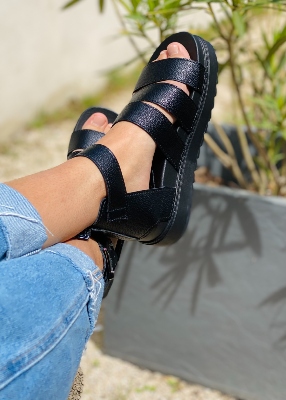 Sandales compenses Black