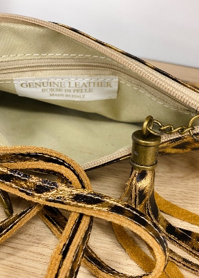 Pochette cuir paillettes animal