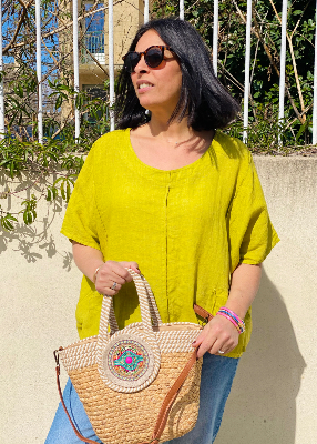 Petit panier medaillon perle defile