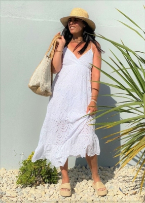 Robe longue en broderie Anglaise Delphine
