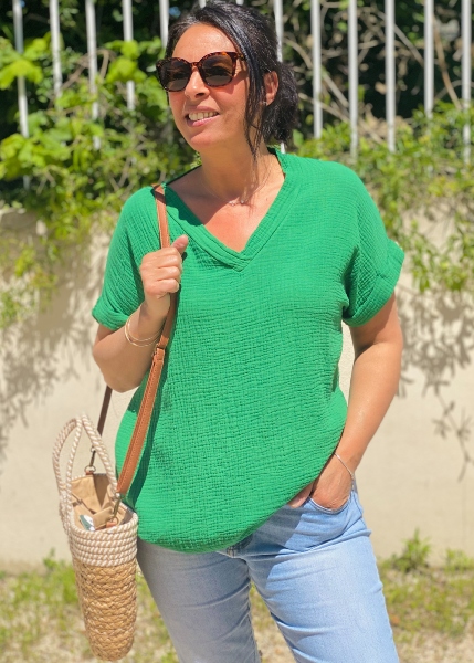 Top Laly  gaze de coton 