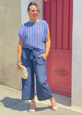 Pantalon fluide marine Mattia 