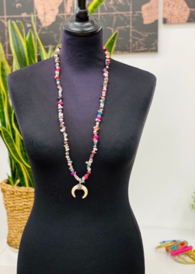 Collier sautoir multicolore