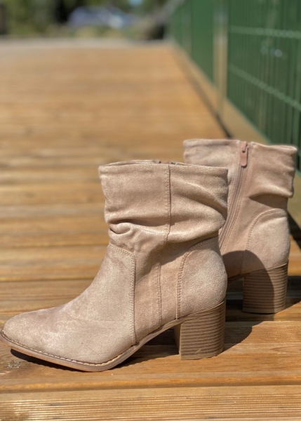 Bottines plissées beige 