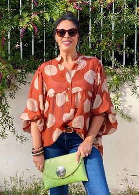 Blouse imprimée Gros pois 