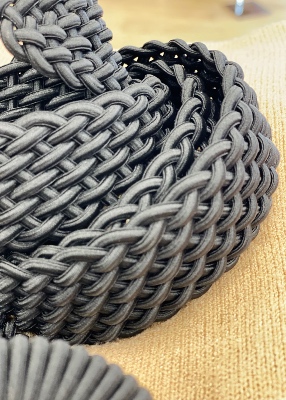 Ceinture extensible tressée noir