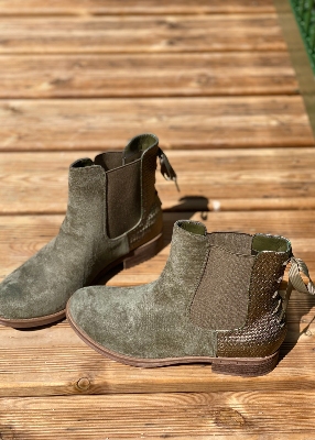Bottines bi-matières "noeud"