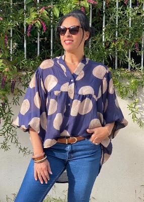 Blouse imprime Gros pois 
