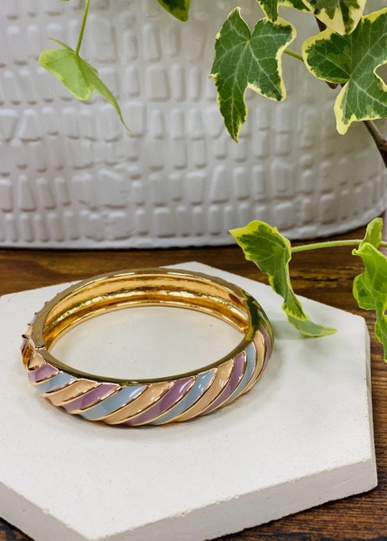 Bracelet jonc rayés 