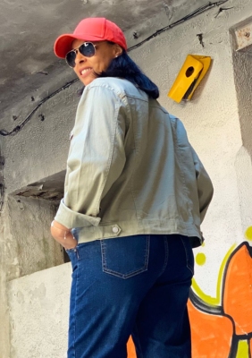 Veste en jean Electra vert