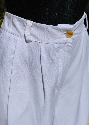 Short viscose et lin blanc Remo 