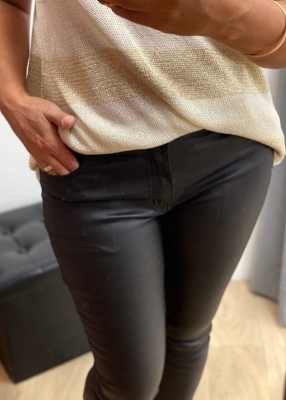 Pantalon Layna enduit noir