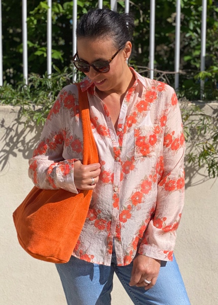 Chemise imprimée Nana orange