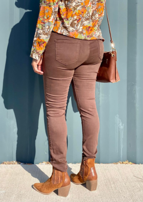 Pantalon coupe slim Lilia coloris Chocolat