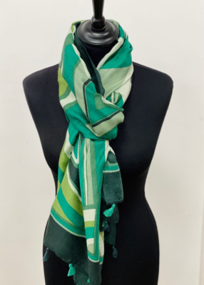 Foulard imprim graphique  pompons 