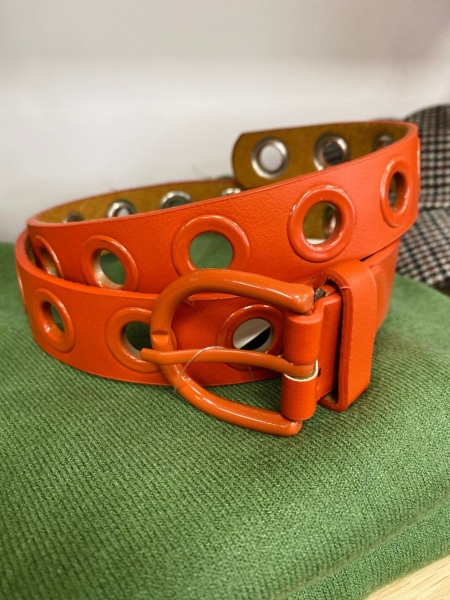 Ceinture à œillets  brique 