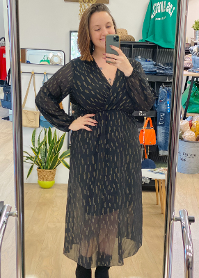 Robe etincelle imprimé doré 