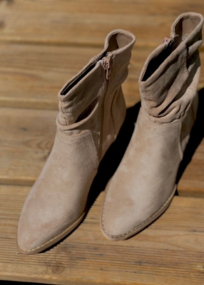 Bottines plissées beige 