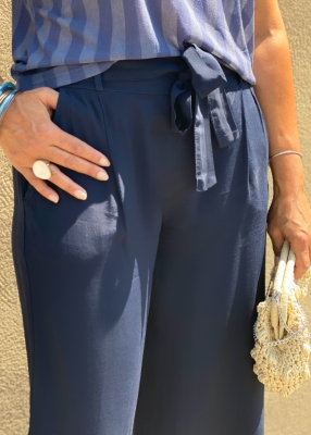 Pantalon fluide marine Mattia 