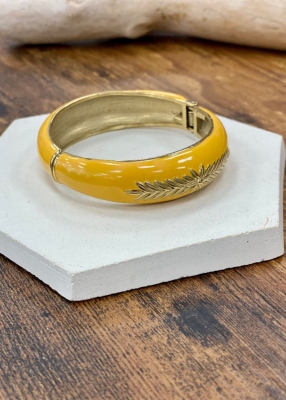 Bracelet jonc feuilles 