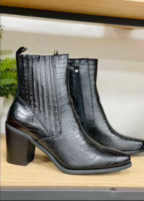 Bottines effet croco