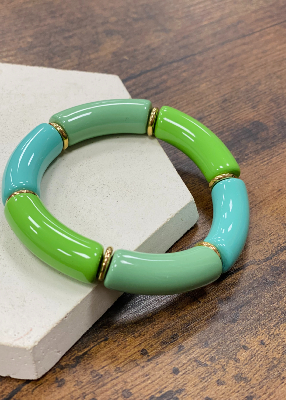 Bracelet  grosses perles tubes 