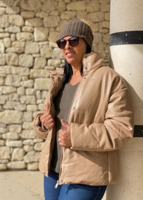 Doudoune courte Lily beige
