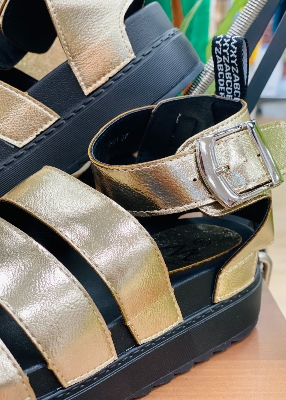 Sandales compensées Gold