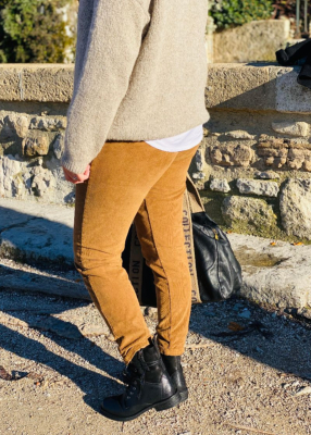 Pantalon velours Lia caramel