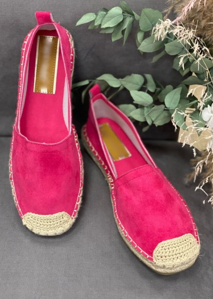 Espadrilles unies,  fuchsia 