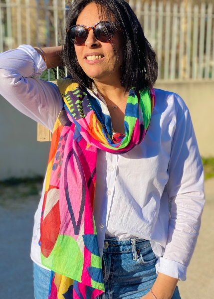 Foulard  en coton Palme defile
