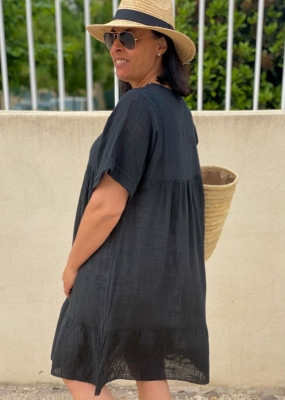 Robe en coton col V Sandra 