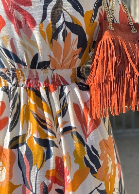 Robe  Cali col V oranger 