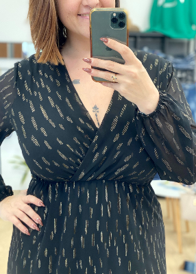 Robe etincelle imprimé doré 