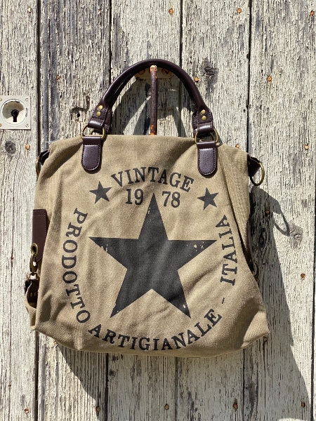 Sac cabas en toile inscription Vintage