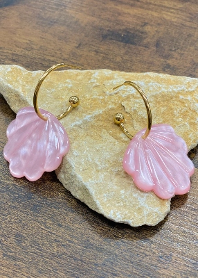Boucles d'oreilles anneaux coquillage