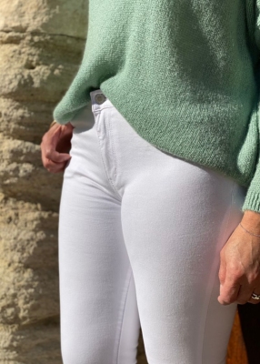 Pantalon coupe slim Lilia coloris Blanc