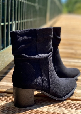 Bottines plissées noir