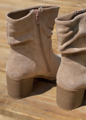 Bottines plissées beige 